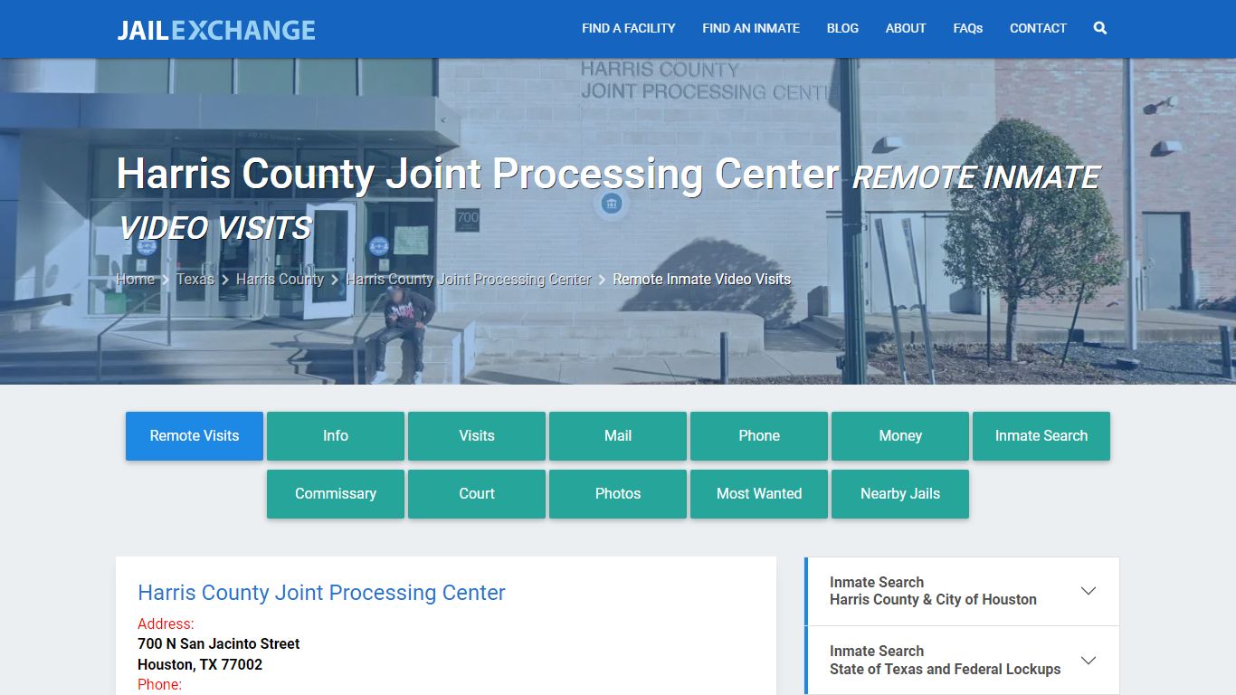 Video Visitation - Harris County Joint Processing Center, TX